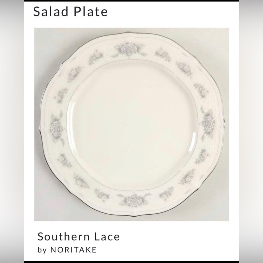 Noritake (2) Southern Lace China Salad Plate